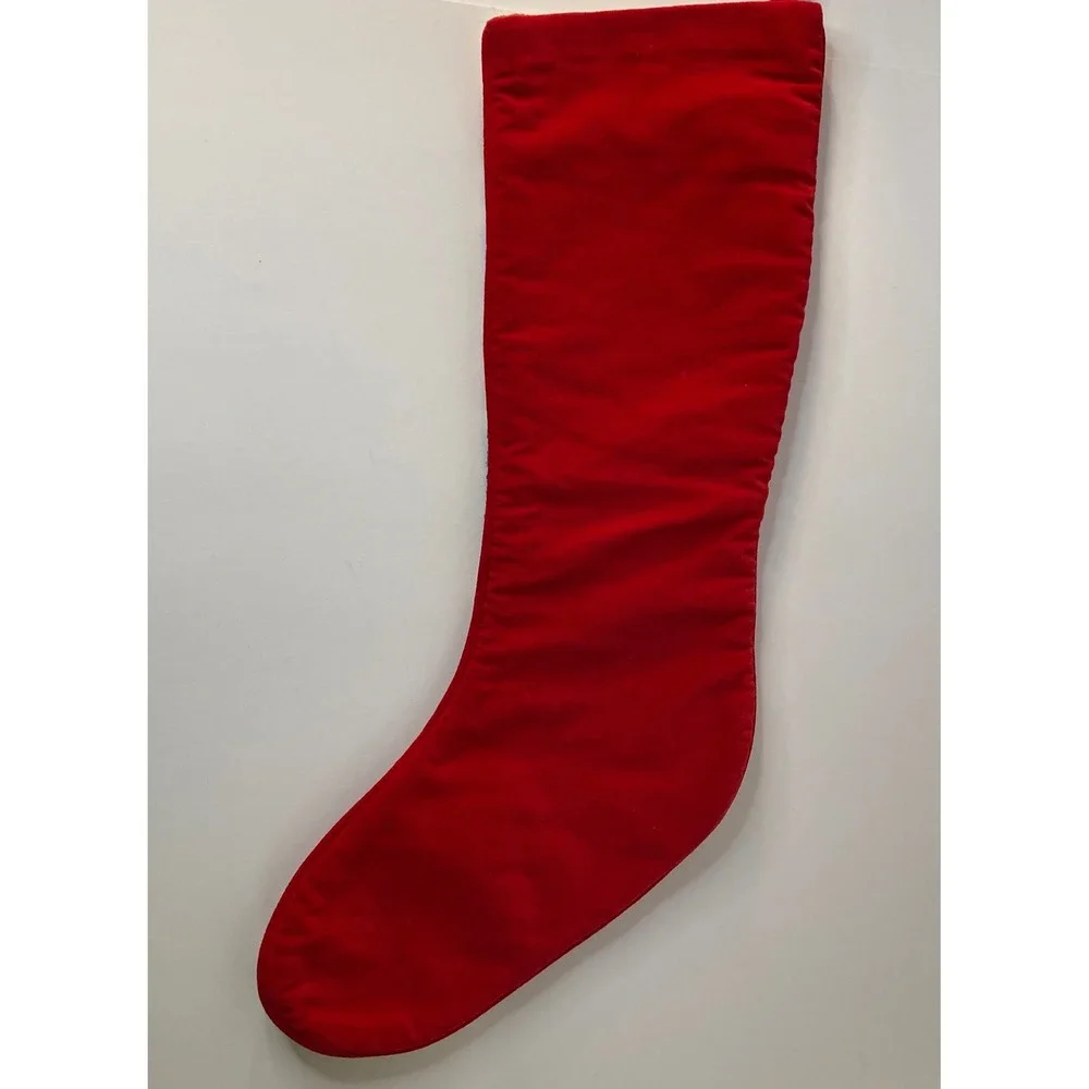 Vintage Imperial Elegance Wool Needlepoint Christmas Stocking Bear Tree‎ Red 20